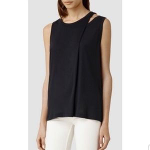Allsaints Black Caper Tank Top Modal Medium